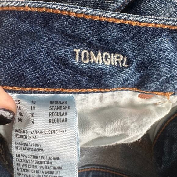 American Eagle Outfitters Women's Tomgirl Jeans Distressed Medium Wash Size 10 - Picture 7 of 7